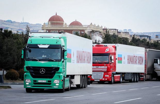 Heydər Əliyev Fondunun daha bir humanitar yardım karvanı Türkiyəyə yola düşüb – FOTO