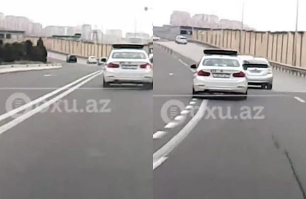 Bakıda DYP avtomobili qaydaları kobud şəkildə pozdu – VİDEO