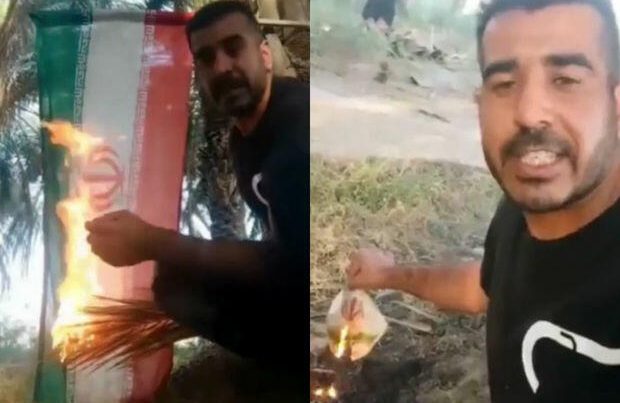 İranlı gənc nümayişkaranə şəkildə İslam Respublikasının bayrağına od vurdu – VİDEO