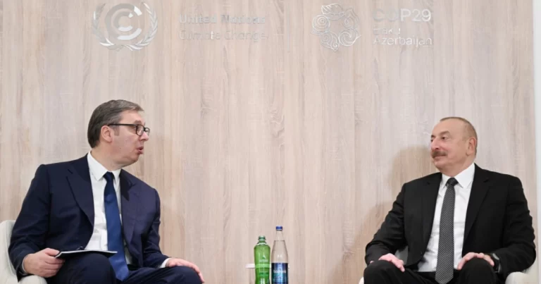 Prezident İlham Əliyev Serbiya prezidenti ilə görüşüb