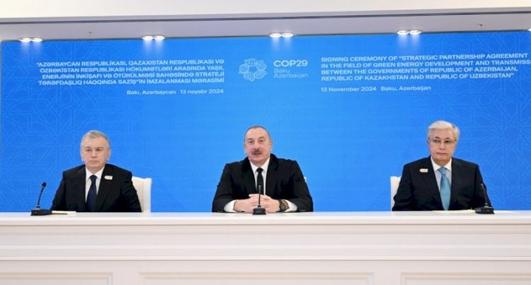 Prezidentlərin üçtərəfli görüşü: Strateji tərəfdaşlıq haqqında Saziş imzalandı