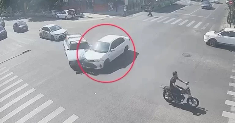 Bakıda “qırmızı”da keçən sürücü dəhşətli qəza törətdi – ANBAAN VİDEO