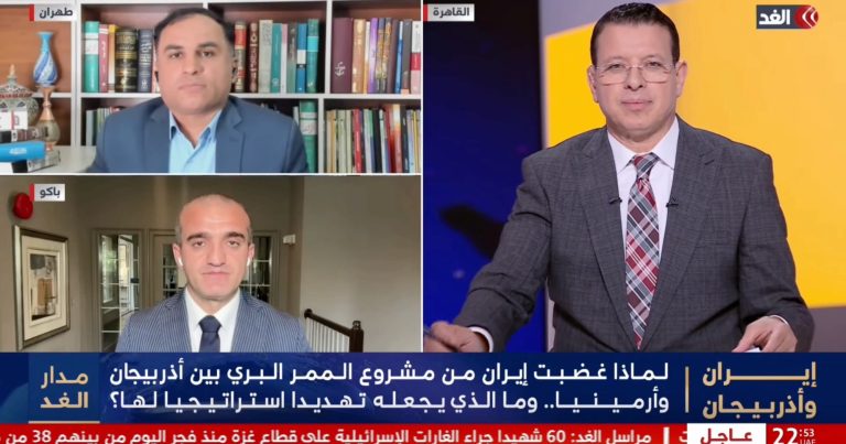 Al Ghad Televiziyasında Tramp Marşrutu müzakirəsi: Əhməd Şahidov iranlı ekspert Səid Şaverdinin iddialarına cavab verdi