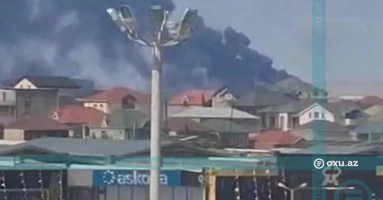 Abşeronda boya zavodu yanır
