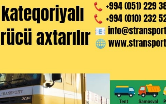 E-kateqoriyalı sürücülər üçün yeni imkan: rəsmi maaş 2000 manat