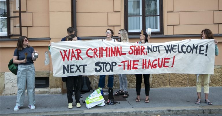 Xorvatiyada İsrail XİN rəhbərinin səfərinə etiraz aksiyası keçirilib