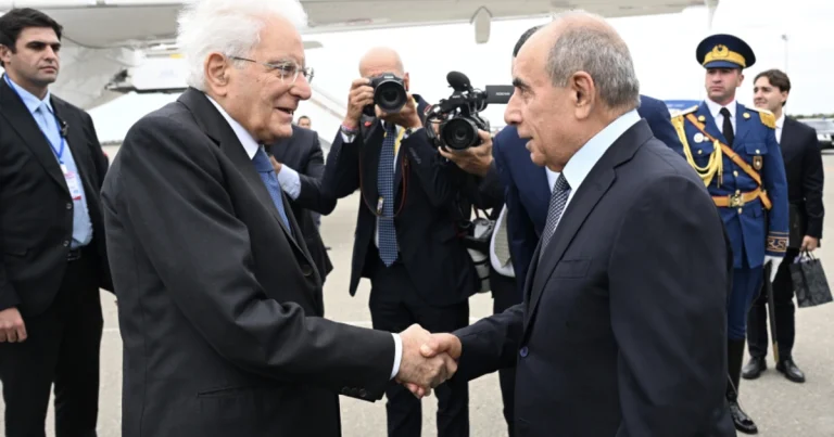 İtaliya Prezidenti Sercio Mattarella Azərbaycana rəsmi səfərə gəlib