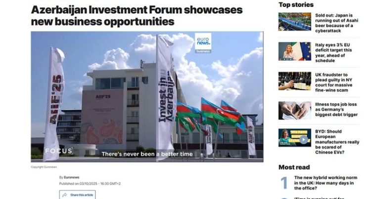 “Euronews” Azərbaycanda ilk dəfə keçirilən forumdan reportaj hazırladı