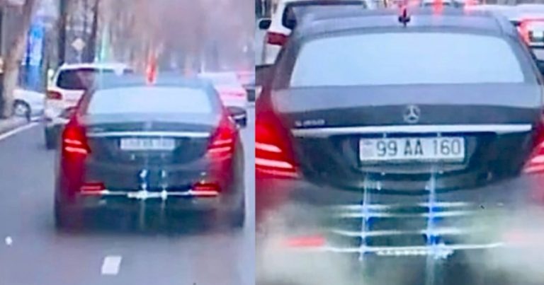 “AA” nömrəli “Mercedes”in sürücüsü görün necə hərəkət etdi — VİDEO