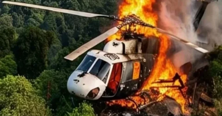 Qəzaya uğrayan helikopter meyvə-tərəvəz bazarına düşdü