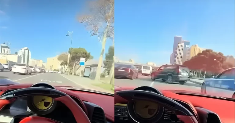 Bakıda qaydaları pozan “Ferrari” sürücüsü SAXLANILIB – VİDEO