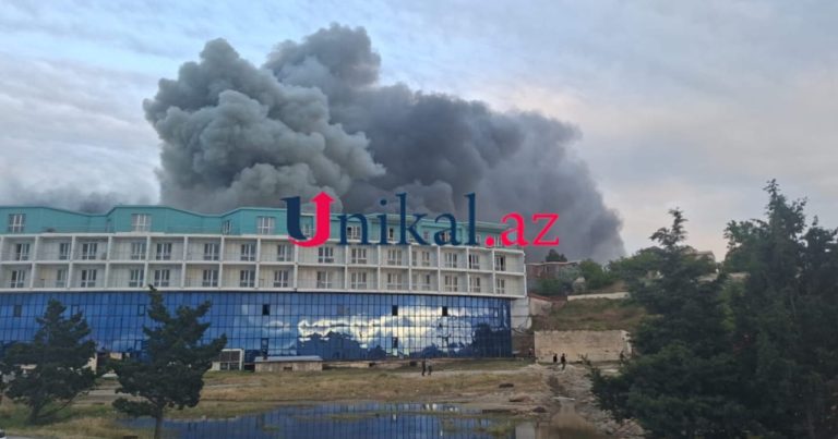 Novxanıda hotel yanır – VİDEO