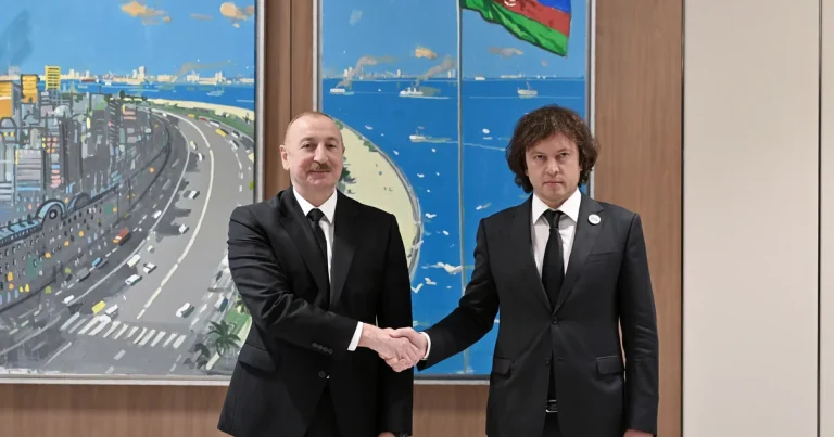 İlham Əliyevin İrakli Kobaxidze ilə görüşü olub – FOTO
