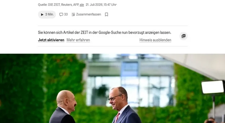 Prezident İlham Əliyevin Berlinə rəsmi səfəri Almaniya və dünya mediasının diqqət mərkəzindədir – FOTO