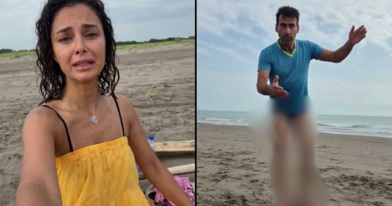 Çimərlikdə QALMAQAL – Geyiminə görə qadına irad tutan kişinin öz görüntüsü GÜNDƏM OLDU – VİDEO
