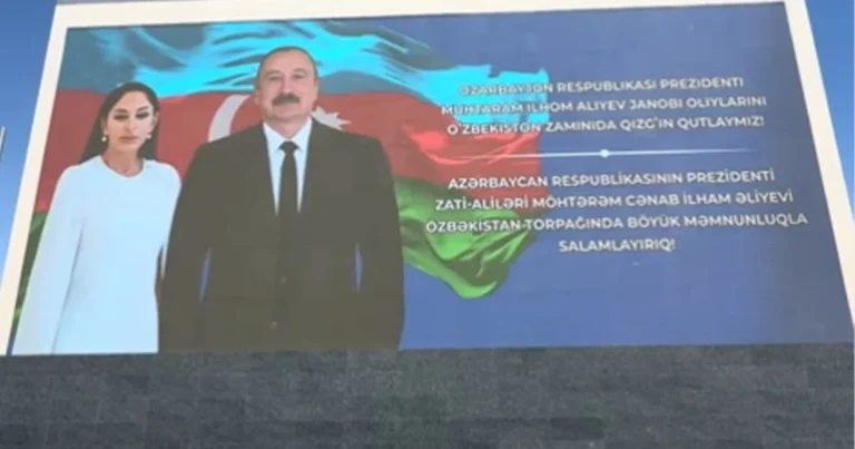 Daşkənddə İlham Əliyevin dövlət səfəri ilə bağlı qarşılanma bannerləri yerləşdirilib – VİDEO