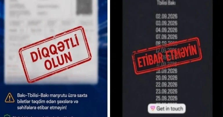 ADY Bakı-Tbilisi-Bakı qatarına saxta bilet satışı ilə bağlı xəbərdarlıq edib