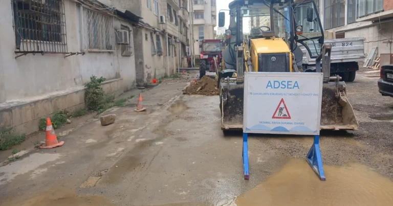 Yasamalda içməli su xəttində qəza oldu – FOTO