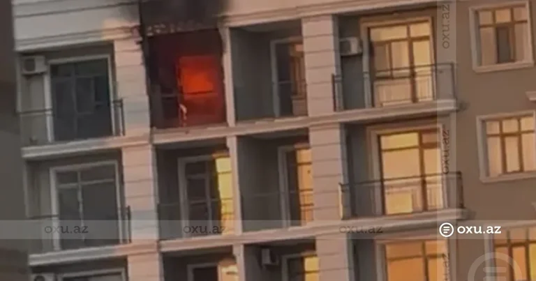 Bakıda mənzildə yanğın başladı – Video