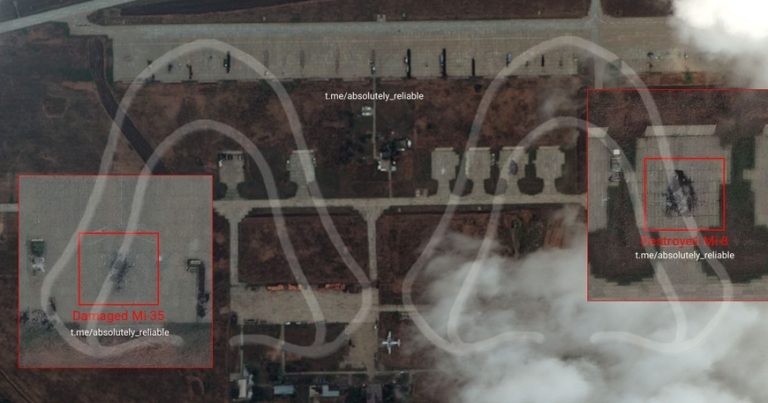 Ukrayna Rusiya aerodromunda iki helikopteri vurdu