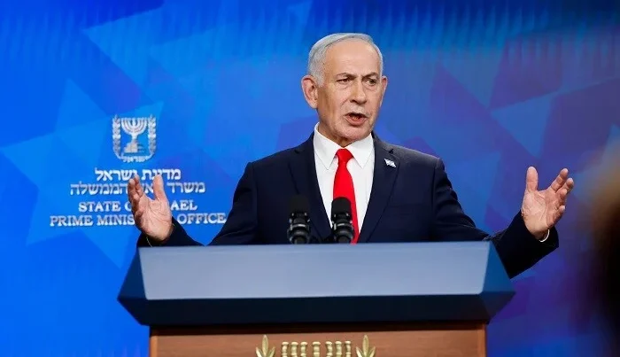 Netanyahunun çıxışı zamanı zaldan çıxdılar – VİDEO