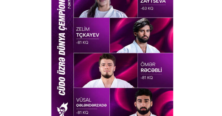 Dünya çempionatında Azərbaycanın 4 cüdoçusu tatamiyə çıxır Dünya çempionatında Azərbaycanın 4 cüdoçusu tatamiyə çıxır
