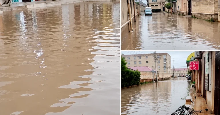 Zabratda küçələri su basdı: Hərəkət çətinləşdi – Video